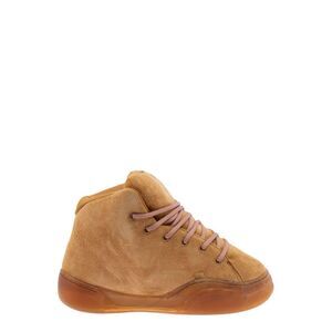 Erl Men 'Mid Vamp' Brown Sneakers With Logo Lettering On The Tongue In Suede Man
